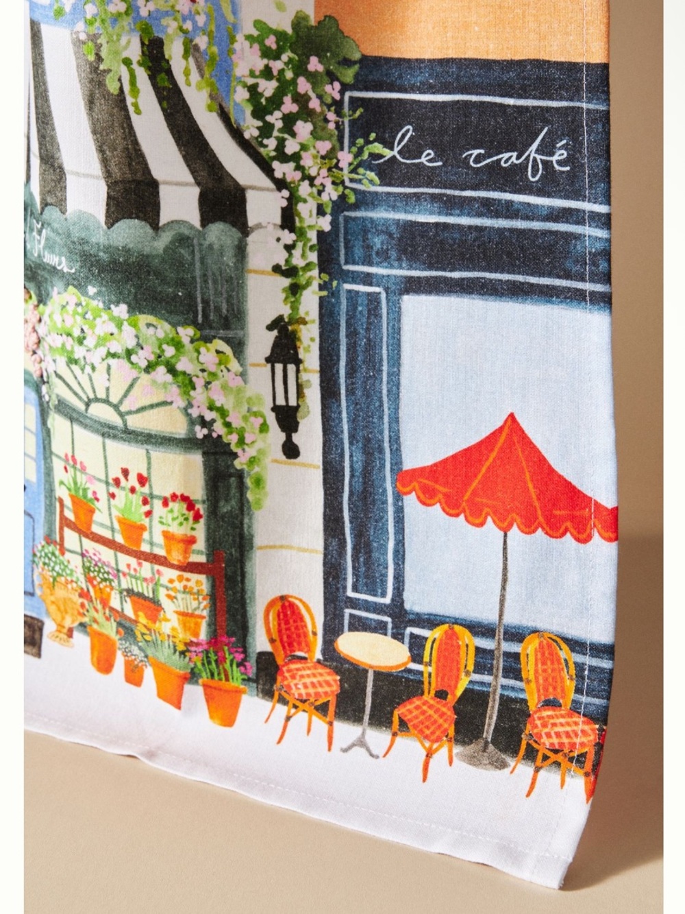Anthropologie Dish Tea Decorative Towel in Flower Stand Embroidered Multi NEW - Picture 2 of 5